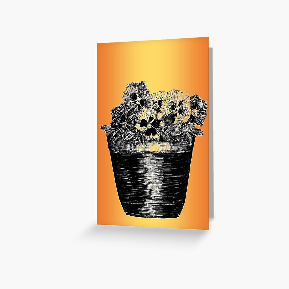 Pansies in a Pot Greeting Card (Blank) Greeting Card