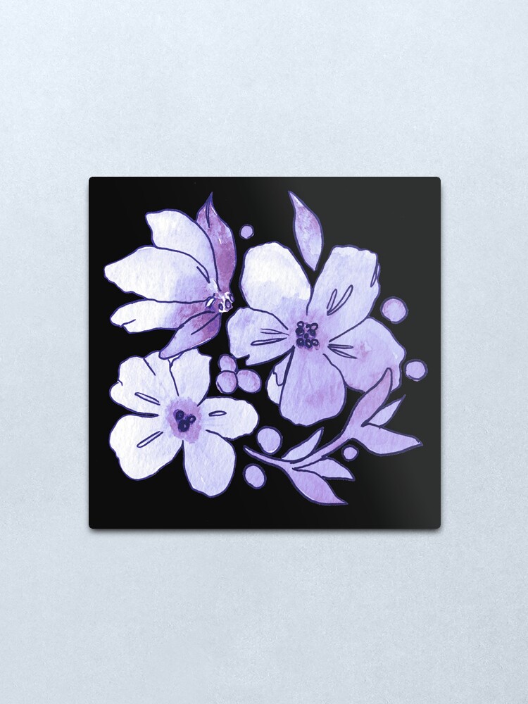 Alternate view of Purple Flower Pattern Metal Print