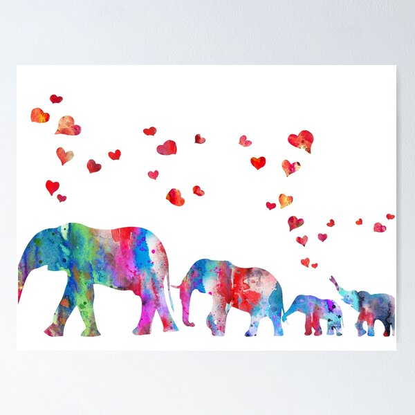 Artikelvorschau, Elefant, Elefantenfamilie, Babyelefanten entworfen und verkauft von Rosaliartbook.