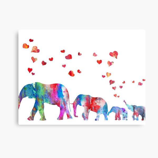 Watercolor Elephant Mom Baby PICU Gift, Retractable Metal Badge