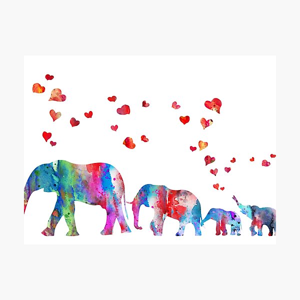 Item preview, Elephant, Elephant family, baby elephants designed and sold by Rosaliartbook.