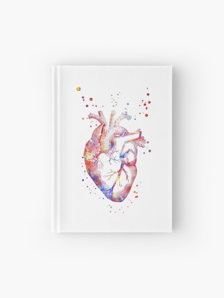 Menschliches Herz Herzanatomie Medizinische Kunst Aquarellherz Herzdruck Abstraktes Herz Notizbuch Von Rosaliartbook Redbubble