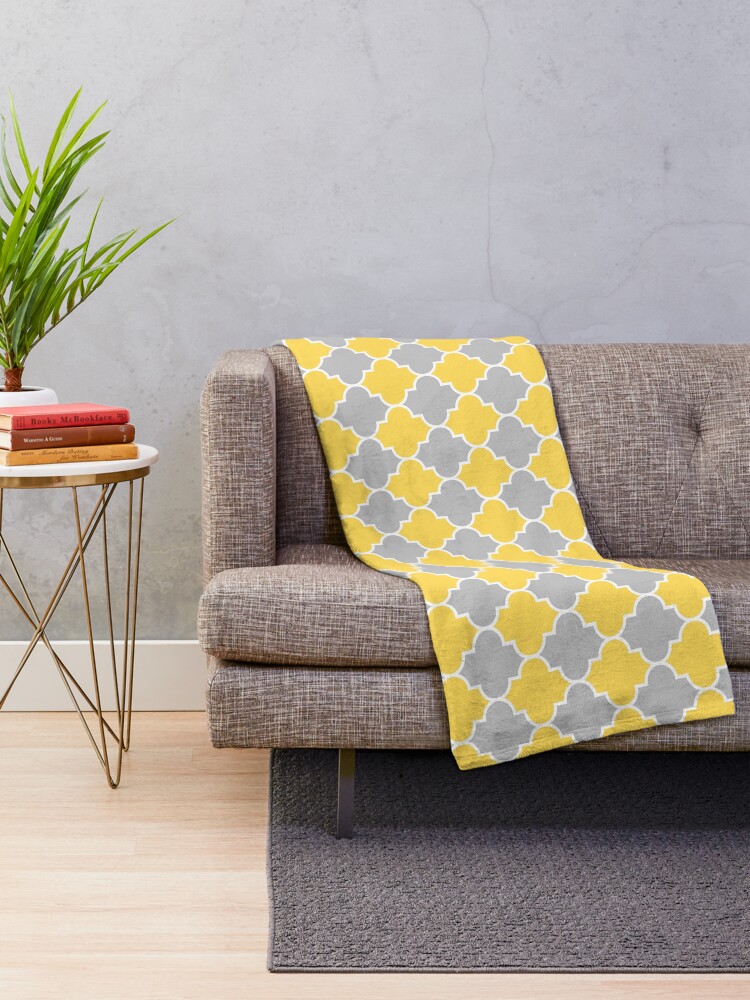 Yellow gray best sale throw blanket