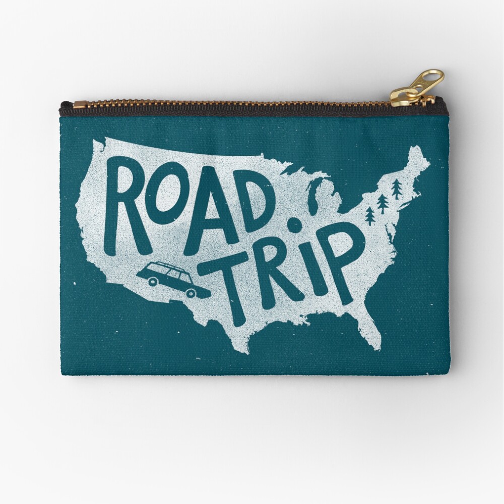 Road Trip USA - blue Zipper Pouch