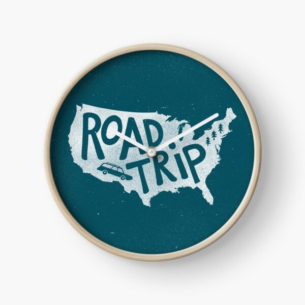 Road Trip USA - blue Clock