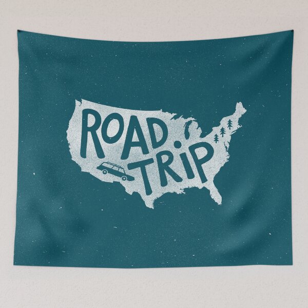 Item preview, Road Trip USA - blue designed and sold by cabinsupplyco.