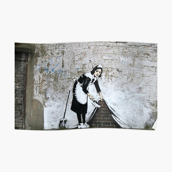 Banksy, Putzfrau (unter den Teppich gekehrt) Grafik, Drucke, Poster, T-Shirts, Männer, Frauen, Kinder Poster