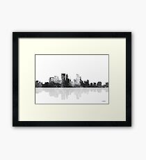 Minneapolis, Minnesota Skyline - Black and White Framed Print
