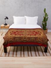 Persian Carpet - Persian Vintage Antique Carpet Nature Fine Art Throw Blanket