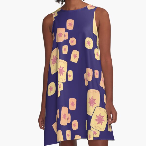 Floating Lanterns Gleam A-Line Dress