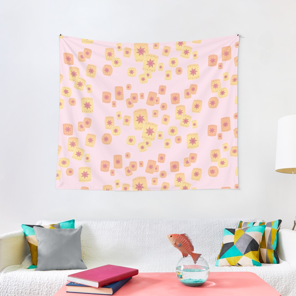 Floating Lanterns Gleam Variant Tapestry