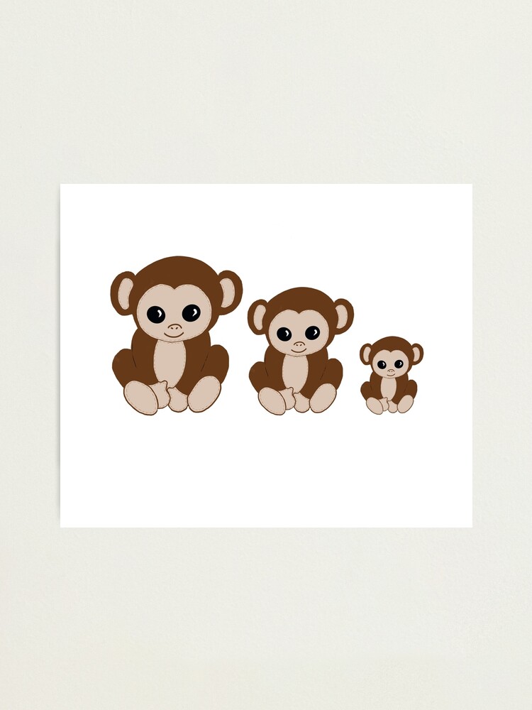 Impression Photo Jouet Papa Maman Et Bebe Singe Par Lottieanddot Redbubble