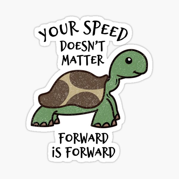 Your Speed Doesn't Matter Forward Is Forward - Cute Tortoise Sticker