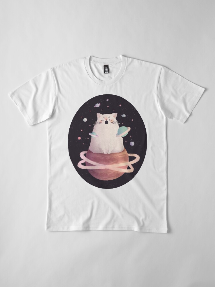 Alternate view of Yawning Space God Cat Premium T-Shirt
