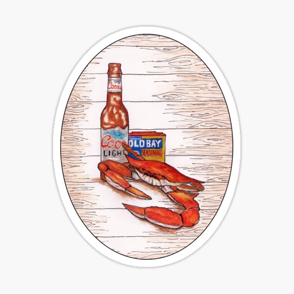 Pop Art Crab Old Bay Coors Light Sticker