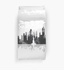 New York, NY Skyline - schwarz und weiß Bettbezug