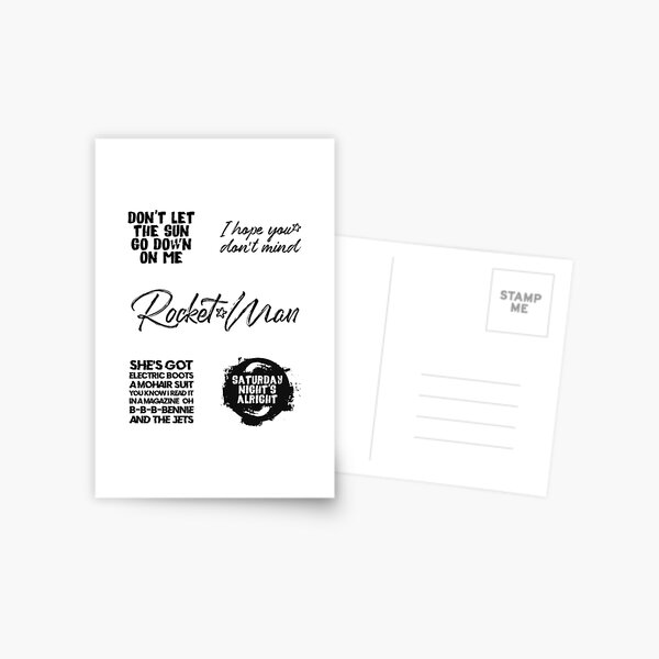 Kit Elton (black lettering) Postcard