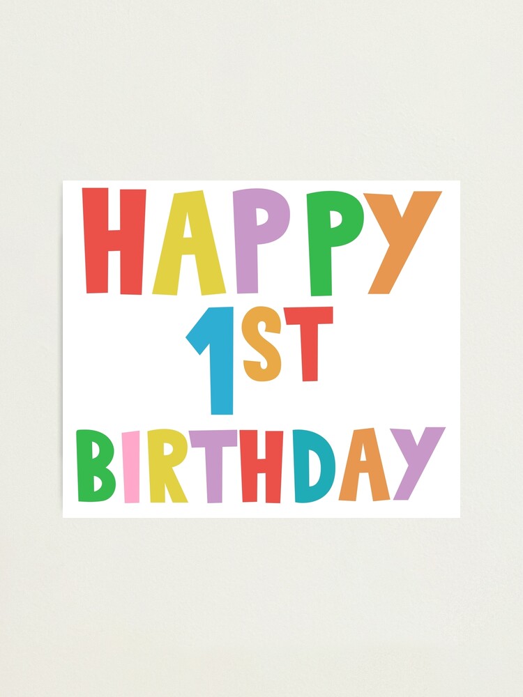 Lámina fotográfica «Feliz 1er cumpleaños, Feliz primer cumpleaños para ...