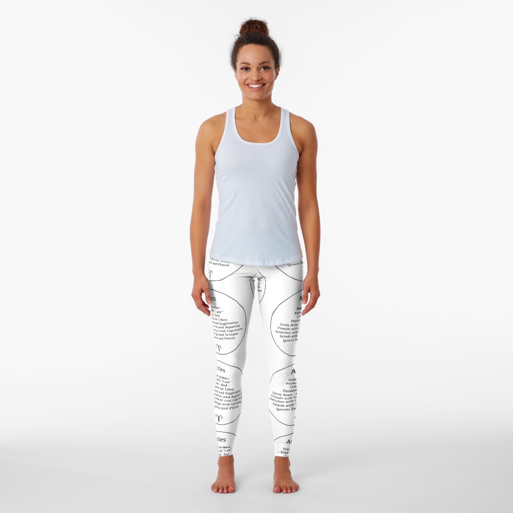  Aries Zodiac Sign High Waist Leggings Women's Yoga Pants White  : Generic: ביגוד, נעליים ותכשיטים