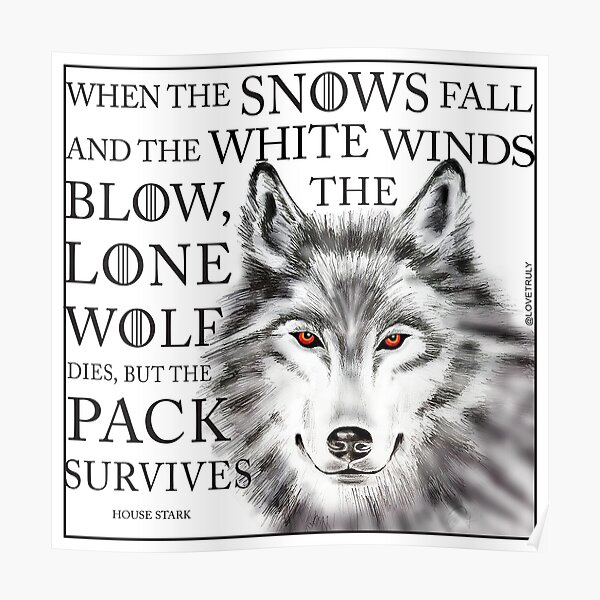 Poster Direwolf Game Of Thrones Redbubble