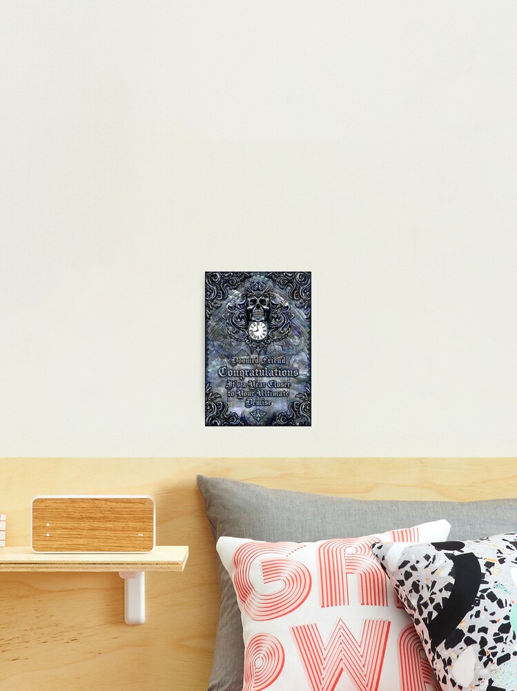 Impression Photo Joyeux Anniversaire Gothique Memento Mori Bleu Par Abysminternal Redbubble