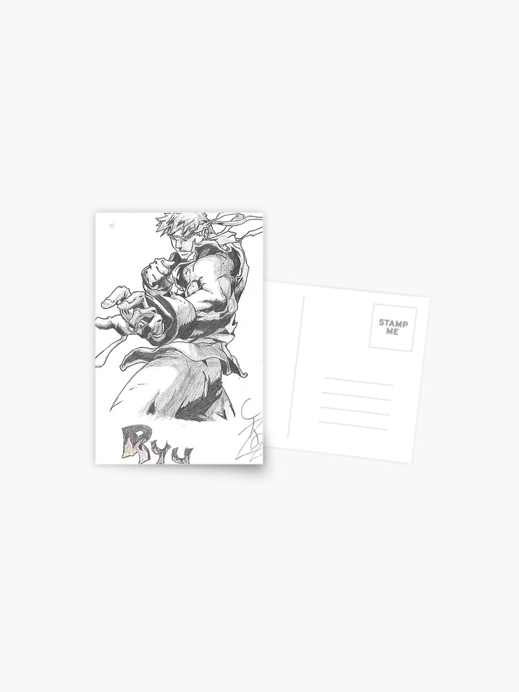 street fighter ryu fan art by me  Postcard for Sale by KIRART