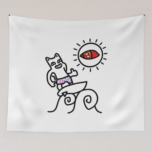 Item preview, Savage Cat Summer Surfing designed and sold by therealsadpanda.