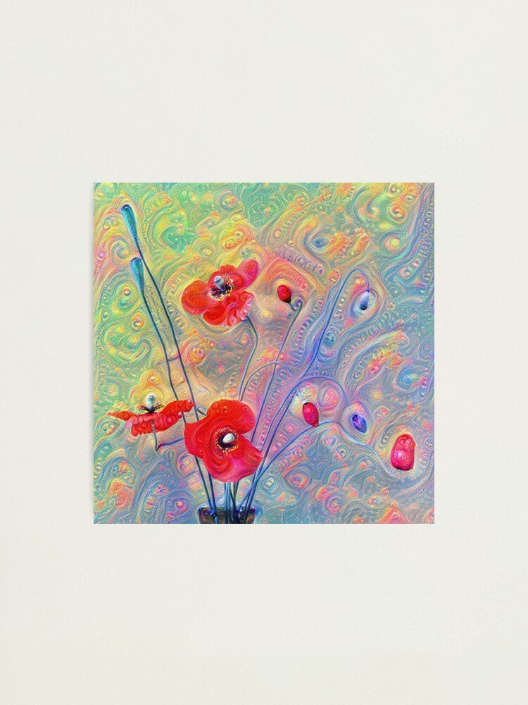 Alternate view of #Deepdreamed Poppies Photographic Print