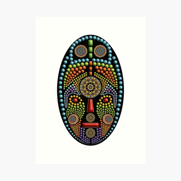 African Mask 07 Art Print