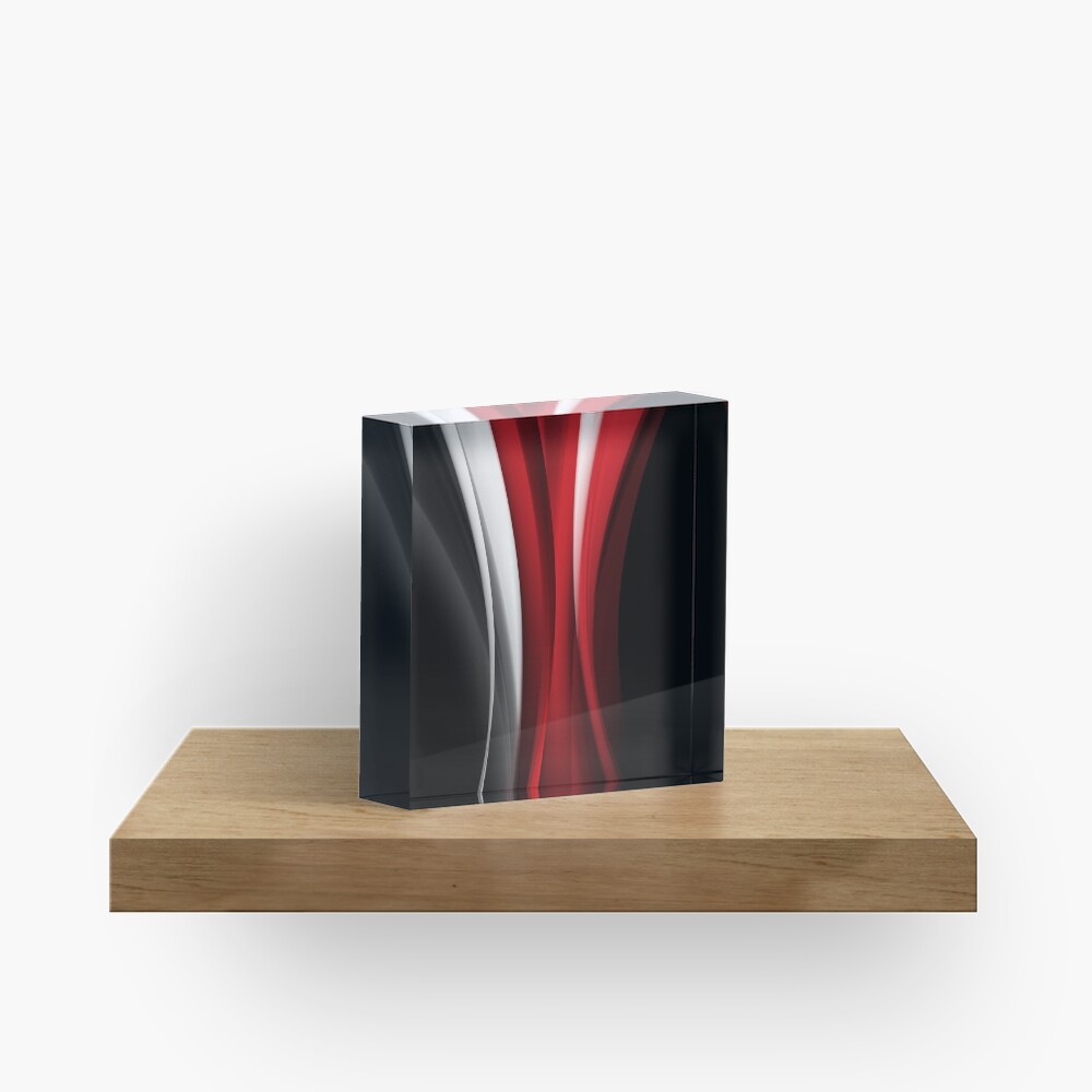 Red And White Acrylic Block