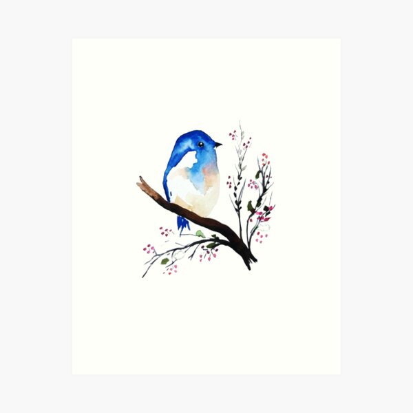 Item preview, Watercolour Blue Wren designed and sold by Katrinawardart.
