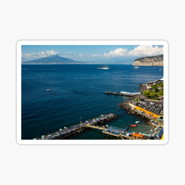 a view of mount vesuvius in italy from sorrento Sticker