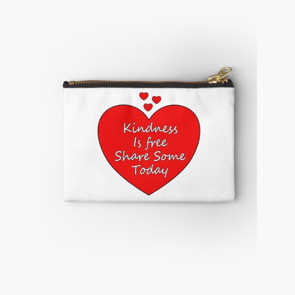 Item preview, Kindness is Free Share Some Today. Red hearts, white text with a caring message. designed and sold by innerspectrum.