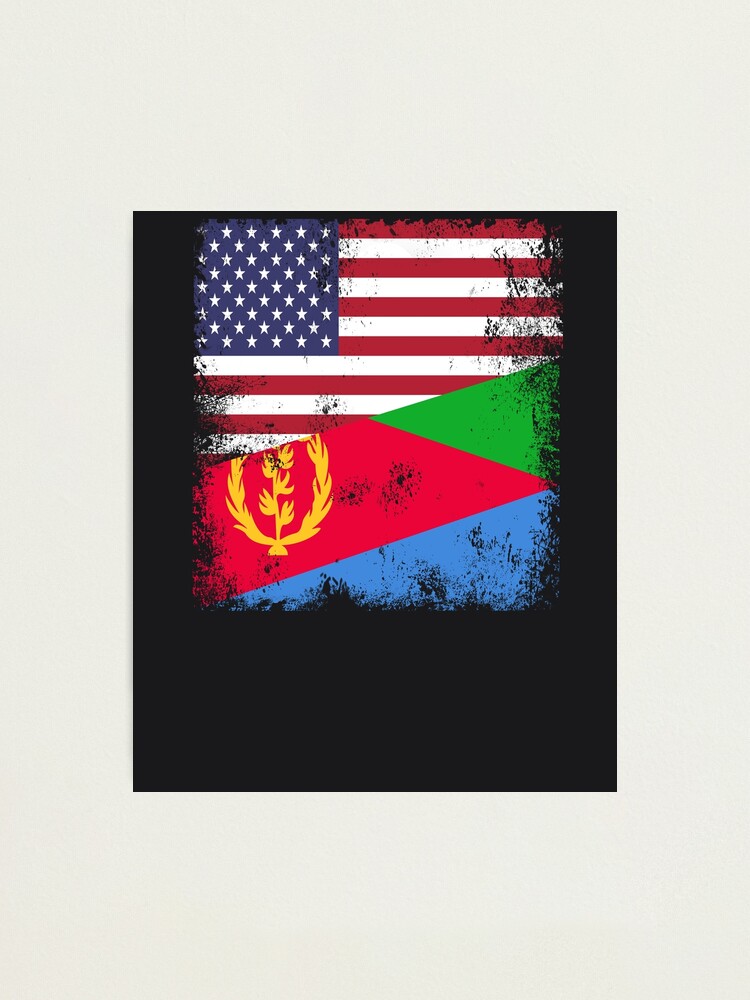 Half Eritrean Flag Design Vintage Eritrea Usa T Photographic Print For Sale By Melsens 4600