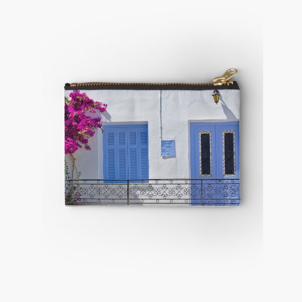 Item preview, White house with blue windows and bougainvillea designed and sold by Kostas Pavlis.