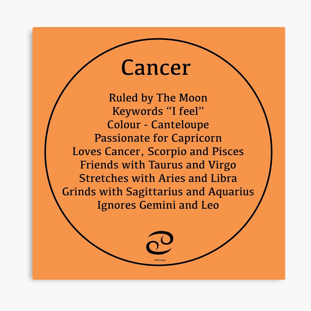 Cancer The Crab Zodiac Sign Compatibility Art Board Print By Starzology Redbubble