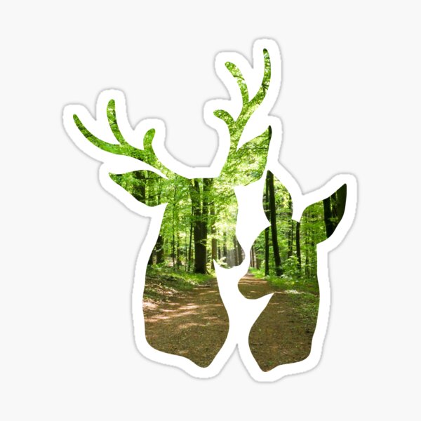 Forest Deer and Buck Sticker