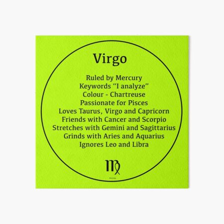 Virgo the Virgin - Zodiac Sign Compatibility Art Board Print