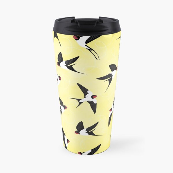Swallows in the sky - Yellow - Big scale Travel Mug