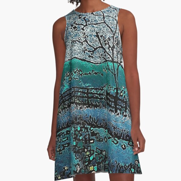 Eads in Blue A-Line Dress