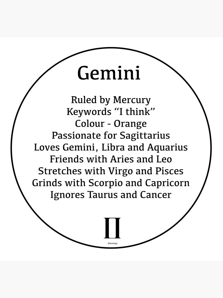 Gemini the Twins Zodiac Sign Compatibility Photographic Print