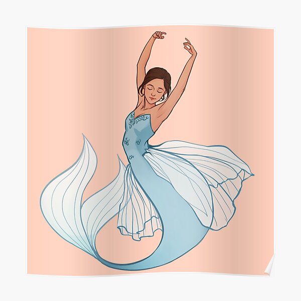 Ballerina Mermaid Poster For Sale By Taratjah Redbubble 7463