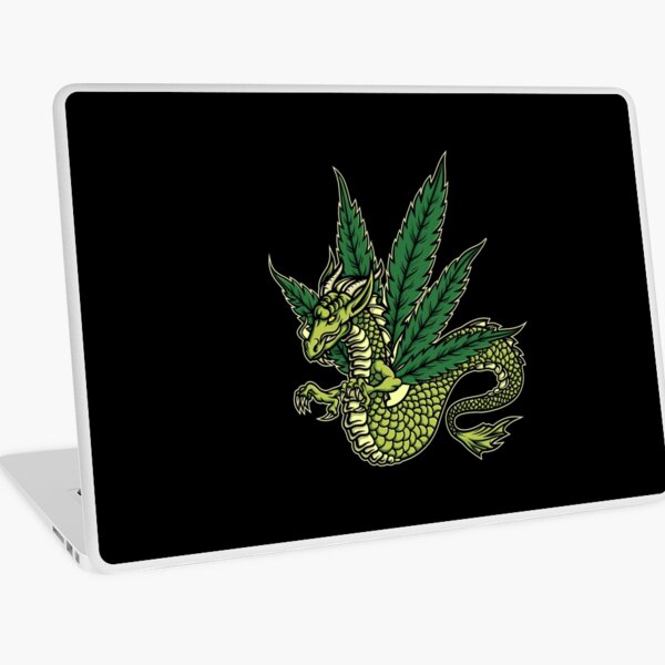 Marijuana Dragon - Black Laptop Skin
