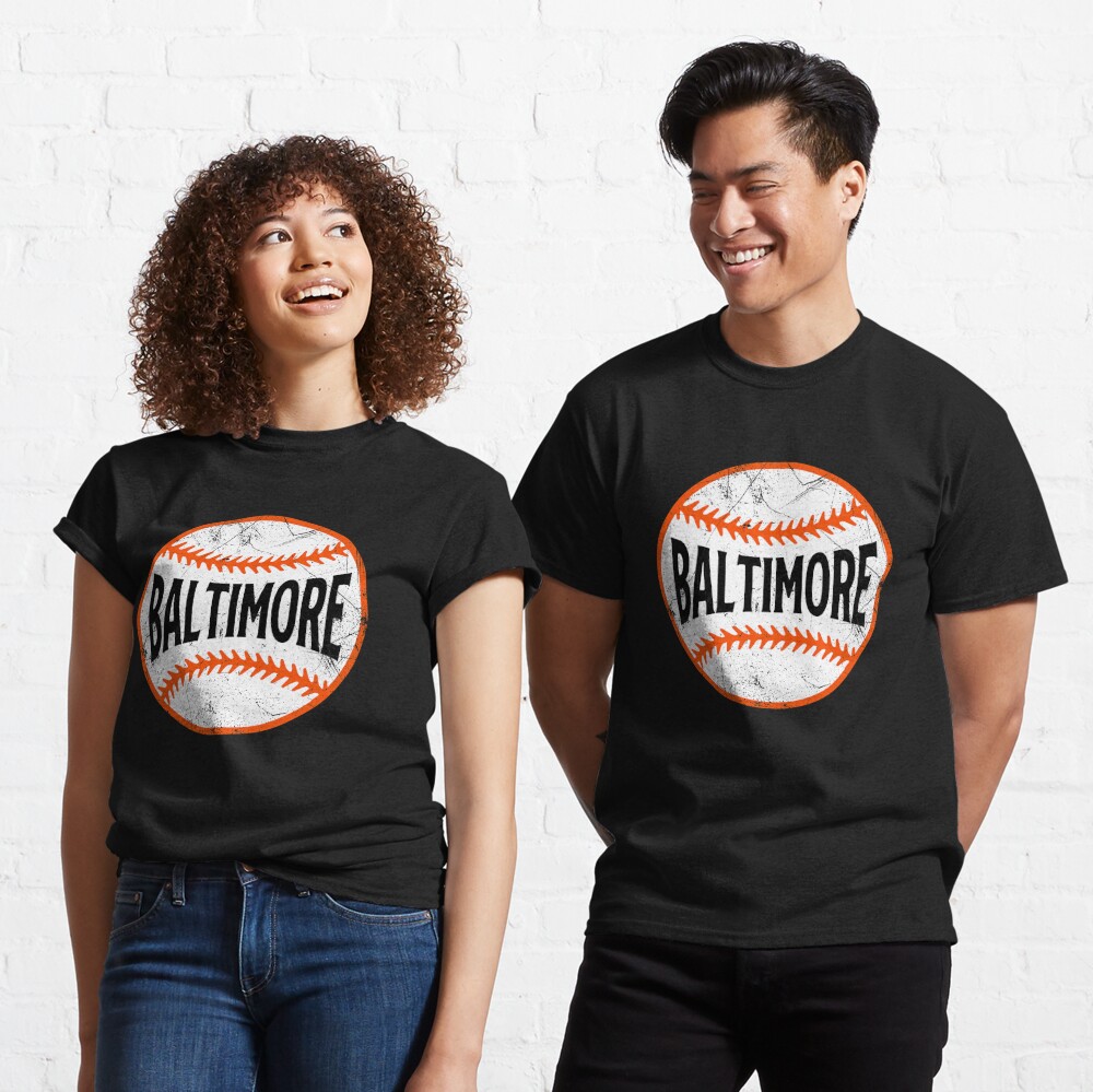 Baltimore Retro Baseball - Black Classic T-Shirt for Sale by SaturdayACD