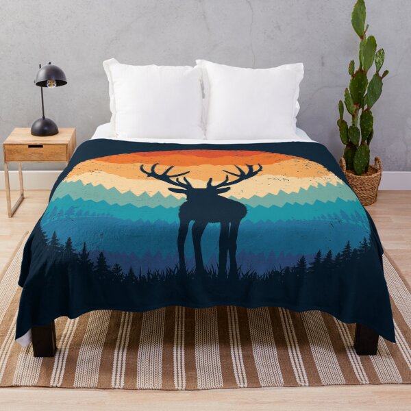 Item preview, Retro Mountain Stag Deer designed and sold by TigerTom Design.