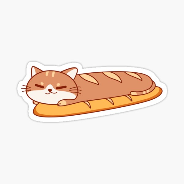 cat with baguette