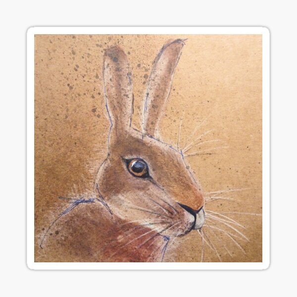 British Hare - deep in thought Sticker