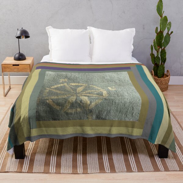 Item preview, Compass: painted in gold on hand dyed green fabric designed and sold by djrunnels.