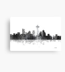 Seattle, Washington Skyline - B&W Canvas Print