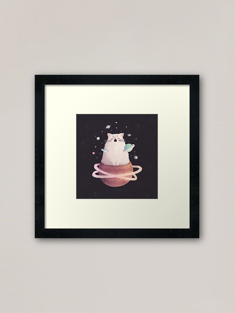 Alternate view of Yawning Space God Cat Framed Art Print